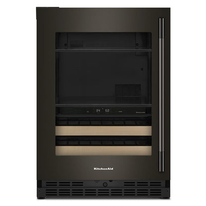 Kitchenaid KUBL524SBE 24" Beverage Center with Glass Door and Wood-Front Racks