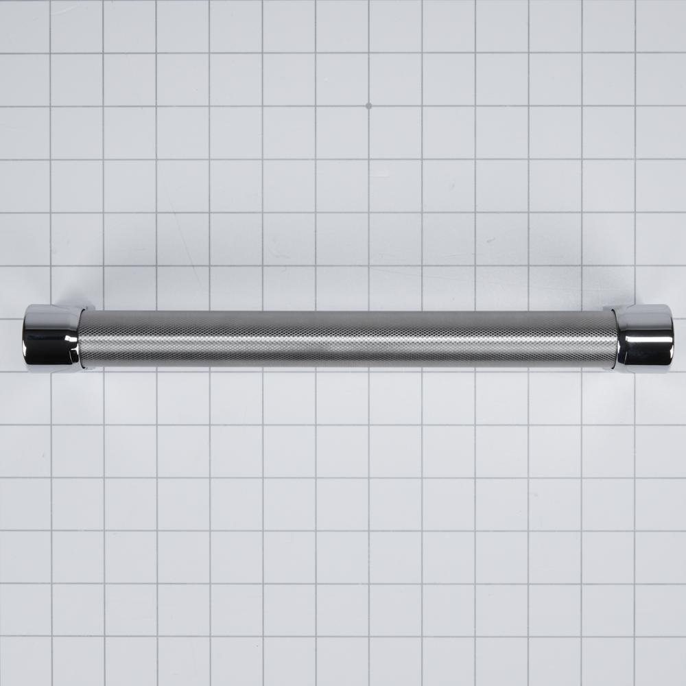 Maytag W10893500 Panel-Ready Compactor Handle Kit - Stainless Steel with Textured Straight Bar and Red Medallion Ends for KitchenAid Model KTTS505EPA (Includes Hardware)