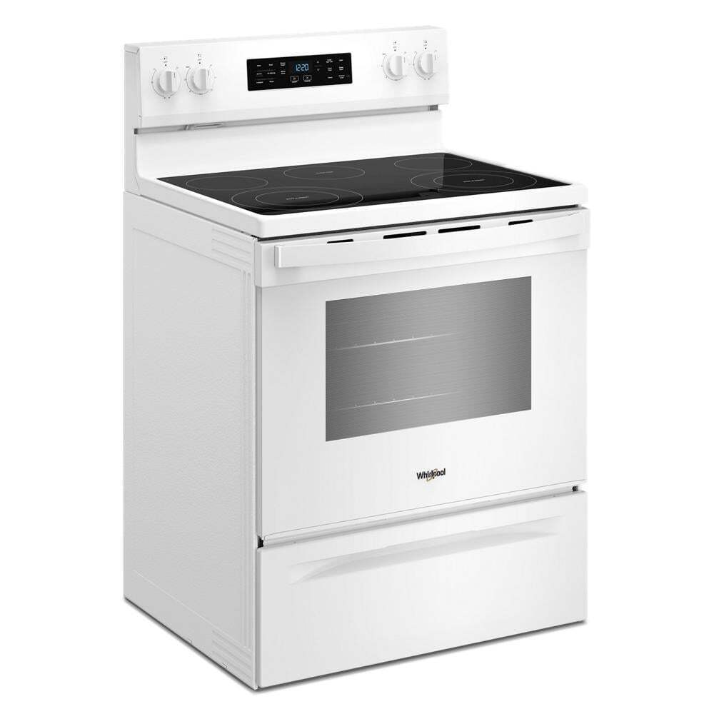 Whirlpool WFES4530SW 30-inch Electric Range with Air Cooking Technology and Steam Clean