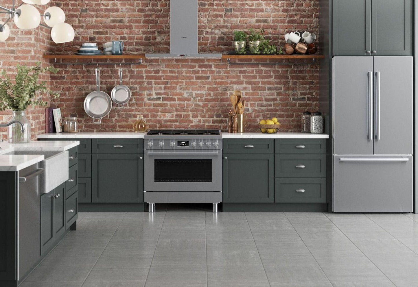 Bosch HGS8655UC 800 Series, Gas freestanding range, 36'', Stainless steel
