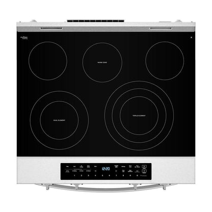 Whirlpool WSES7530RZ 30-inch Smart Slide in Electric Range with Air Cooking Technology, No Preheat Air Fry, WipeClean™ Coating, Steam/Self Clean and High Speed Preheat