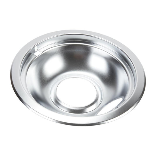Kitchenaid W10196406RW Range Electric/Cooktop 6-IN Round Drip Bowl (Single-Pack) - Chrome for Non-Hinged, 2-Wire Plug Cooking Elements