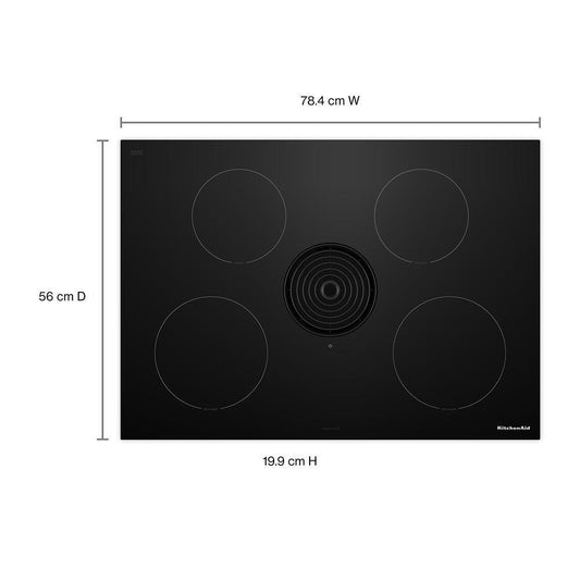 Kitchenaid KCID930SBL 30-inch NextGen Induction Downdraft Cooktop with 4 Cooking Zones