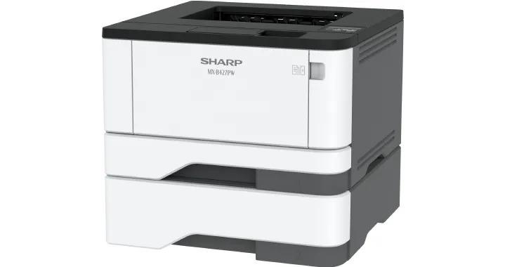 Sharp MXB427PW MX-B427PW Monochrome Wireless Printer Prints up to 42 pages per minute Maximum paper capacity of 900 sheets 600 x 600 dpi printing delivers clear images and text
