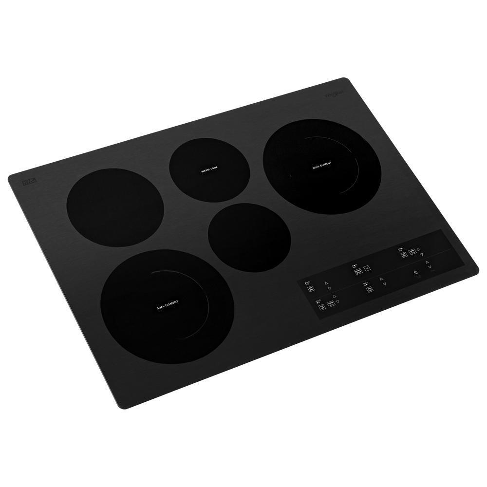 Whirlpool WCE97US0KB 30-inch Electric Ceramic Glass Cooktop with Two Dual Radiant Elements