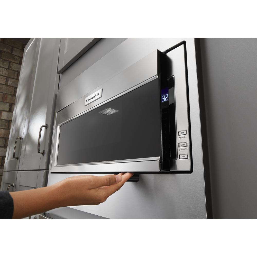 Kitchenaid W11451313 Built-In Low Profile Microwave Standard Trim Kit with Pocket Handle, Stainless Steel, fits cut-out height 17-1/2"