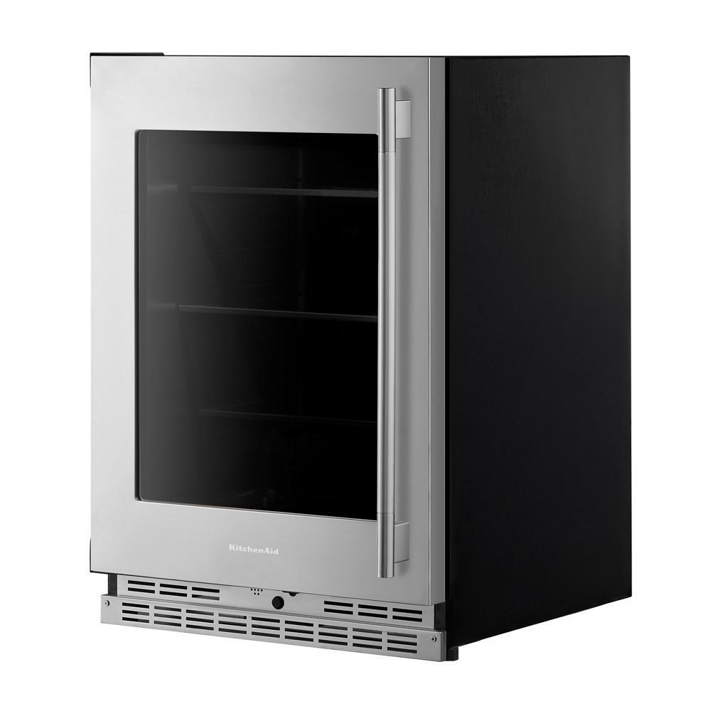 Kitchenaid KURL524SPS 24" Undercounter Refrigerator with Glass Door and Shelves with Metallic Accents