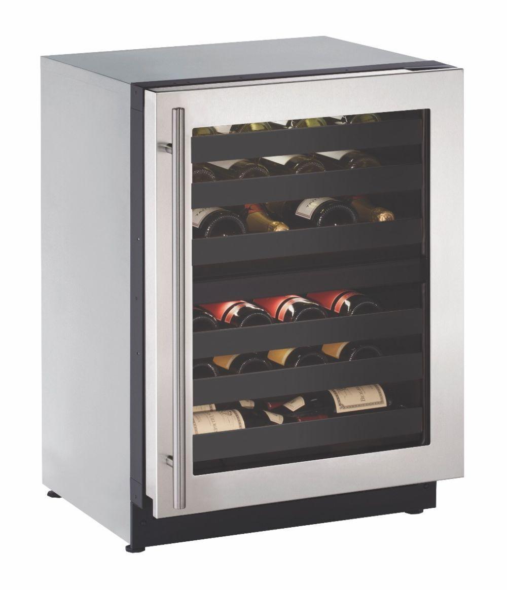 U-Line U2224ZWCS15B 2224zwc 24" Dual-zone Wine Refrigerator With Stainless Frame Finish and Left-hand Hinge Door Swing and Lock (115 V/60 Hz)