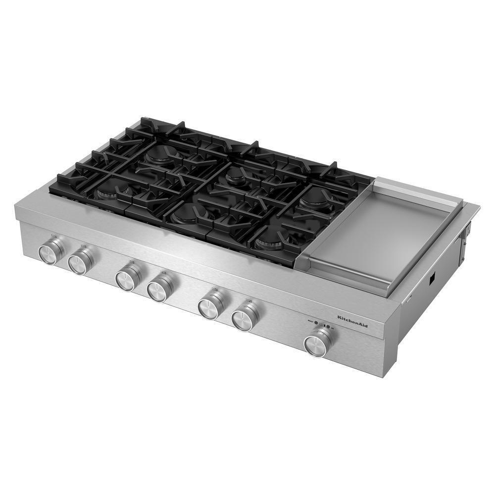 KCGK948TSS KitchenAid® 48-inch 6-Burner Gas Commercial-Style Rangetop with Griddle