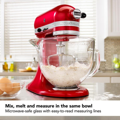 Kitchenaid KSM5GB 5 Quart Tilt-Head Glass Bowl with Measurement Markings & Lid