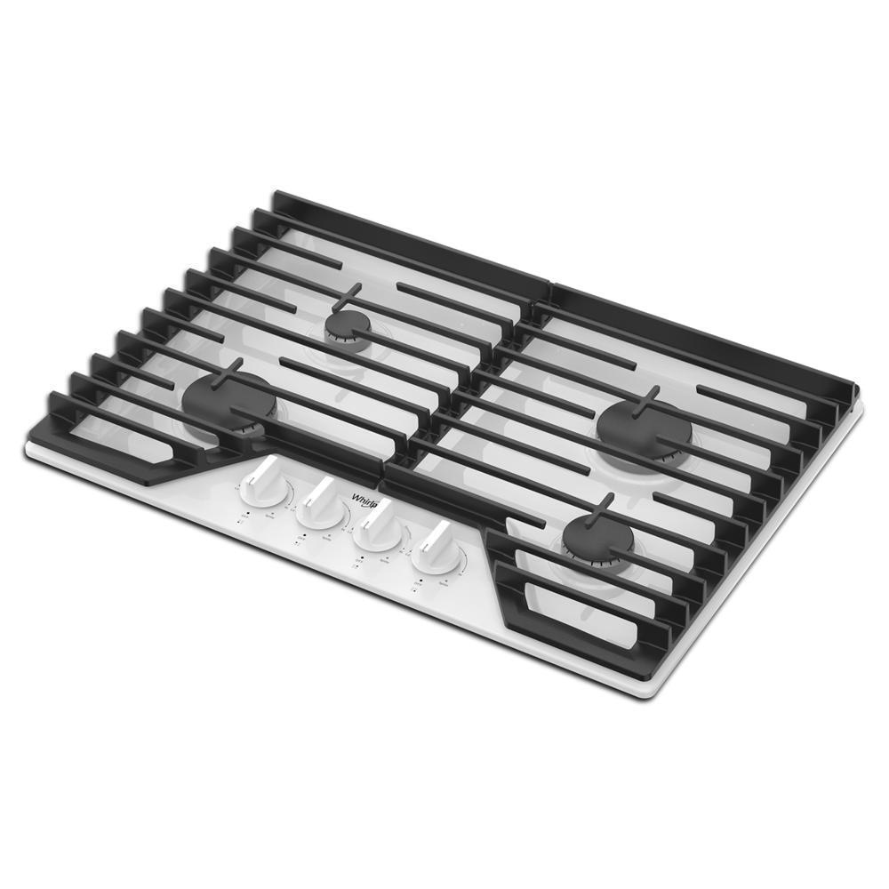 Whirlpool WCGK5030PW 30-inch Gas Cooktop with EZ-2-Lift™ Hinged Cast-Iron Grates