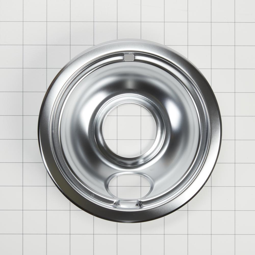 Kitchenaid W10278125 Range Electric/Cooktop 4-Pack Round Drip Bowls (Two 6-IN and Two 8-IN) - Chrome for Non-Hinged, 2-Wire Plug Cooking Elements