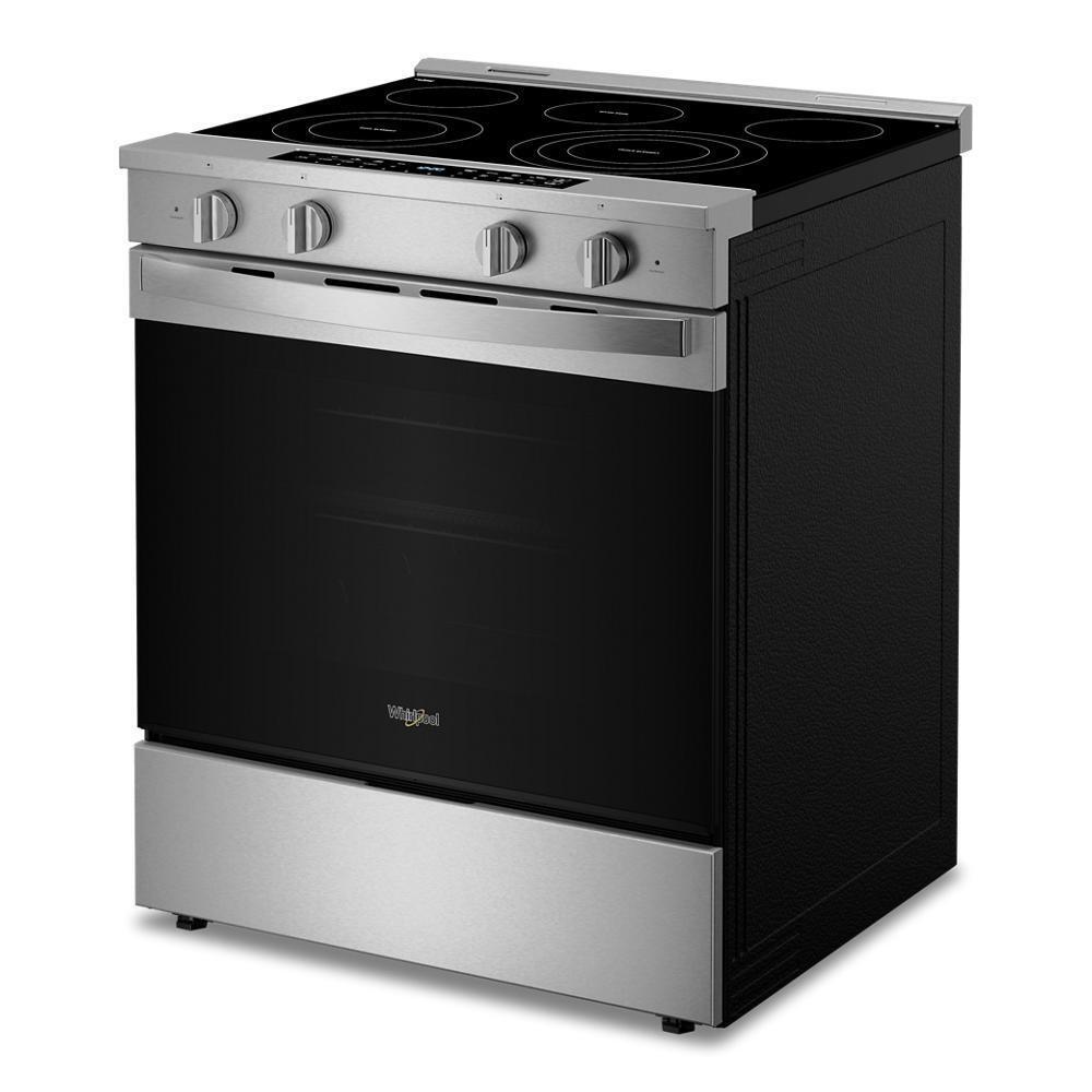 Whirlpool WSES7530RZ 30-inch Smart Slide in Electric Range with Air Cooking Technology, No Preheat Air Fry, WipeClean™ Coating, Steam/Self Clean and High Speed Preheat