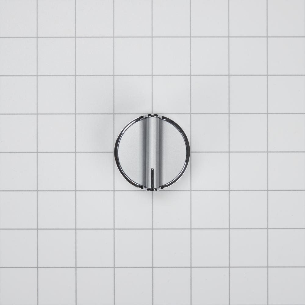 Whirlpool WPW10594481 Range Surface 1 7/8-IN D Round, Blade-Style Burner Control Knob with 1/2-IN Spindle - Stainless Steel