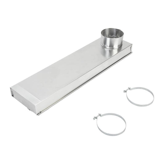 Kitchenaid 4396037RP 0"-18" Dryer Telescoping Vent Periscope for 2.5" clearance, with 1 male snap-lock fitting, draw-band collar & 2 clamps.