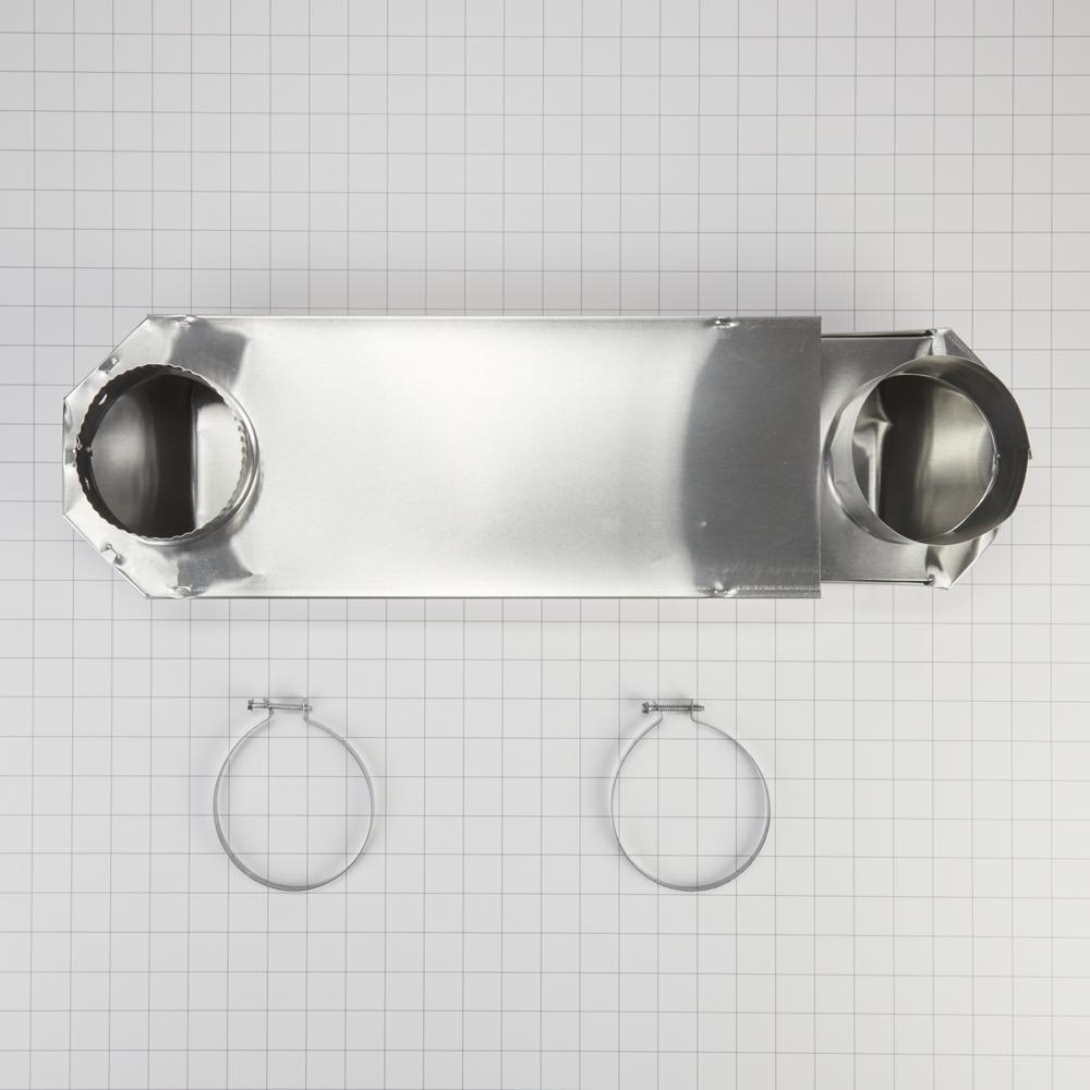 Whirlpool 4396011RP 18"-29" Dryer Telescoping Vent Periscope for 2.5" clearance, with 1 male snap-lock fitting and draw-band collar