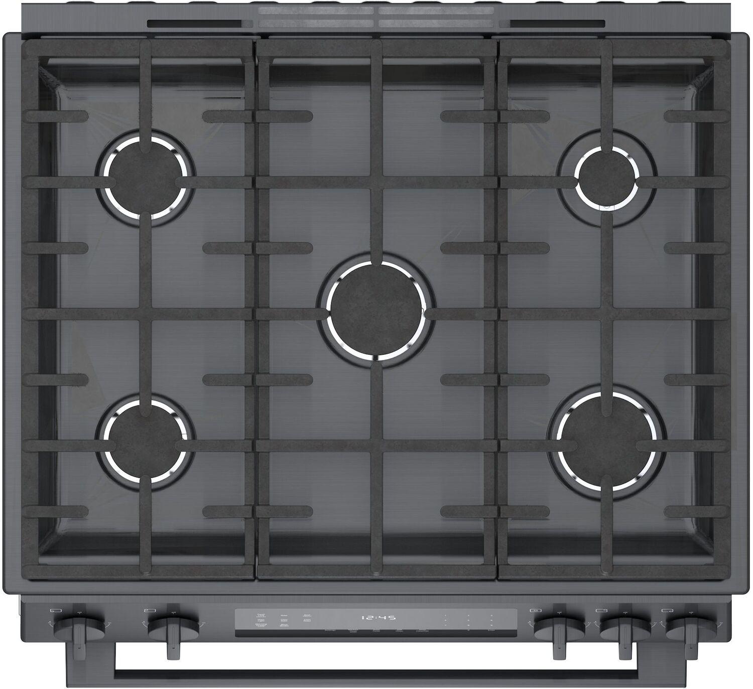 Bosch HGI8046UC 800 Series Gas Slide-in Range 30" Black Stainless Steel