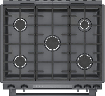 Bosch HGI8046UC 800 Series, Gas slide-in range, 30'', Black stainless steel