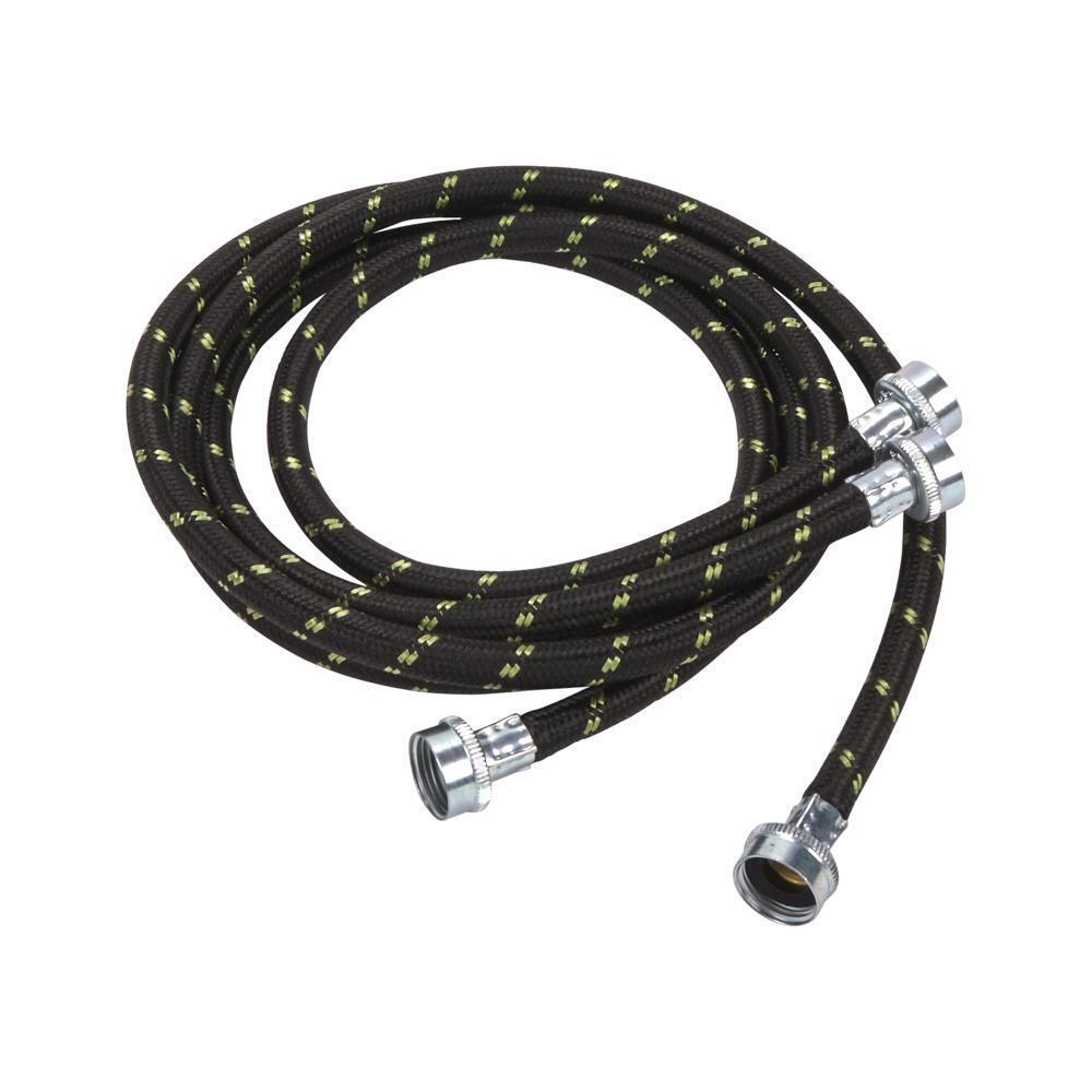 Whirlpool 8212487RC 5' Braided washer fill hoses with 2 female connections - 2 pack
