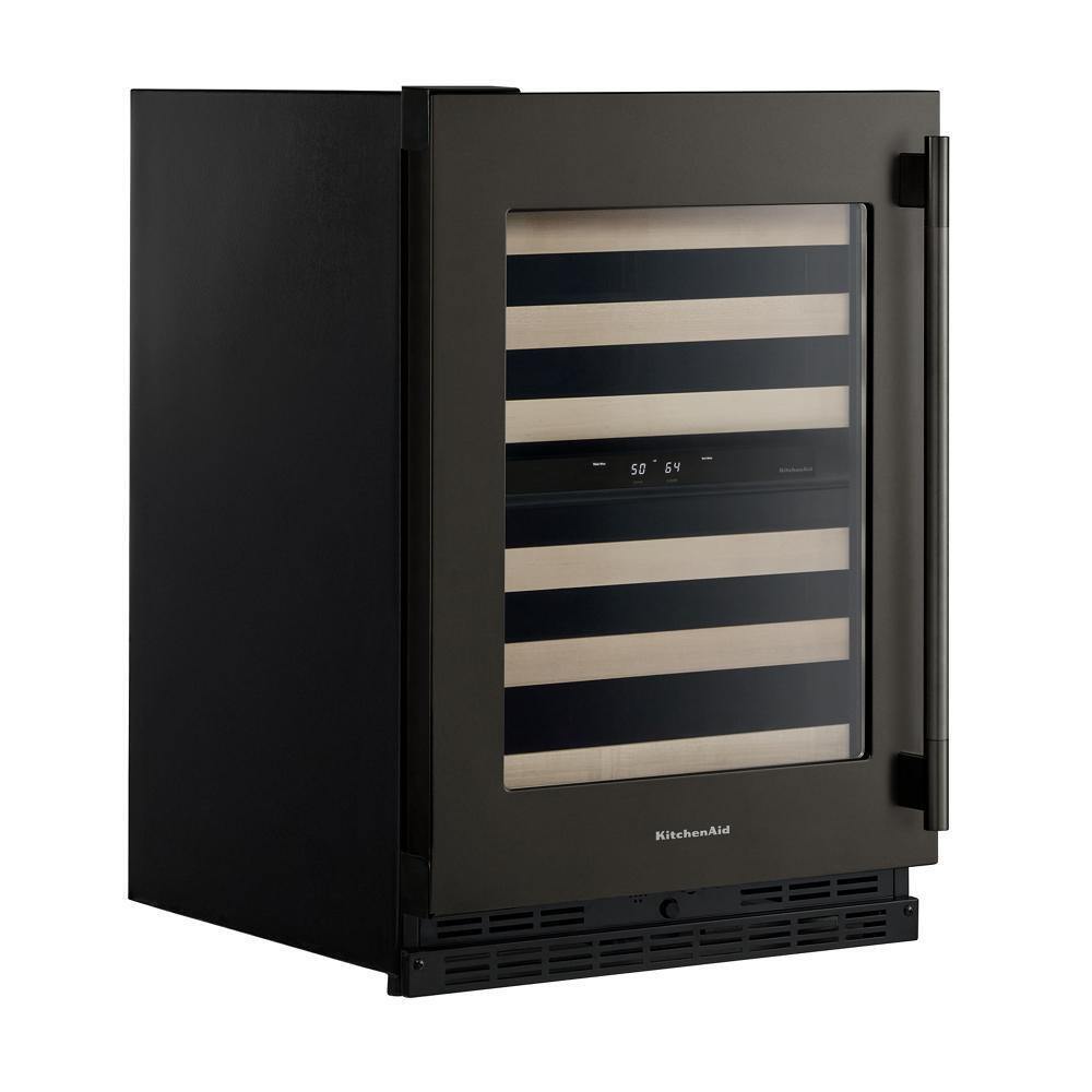 Kitchenaid KUWL524SBE 24" Undercounter Wine Cellar with Full-Extension Wood-Front Racks