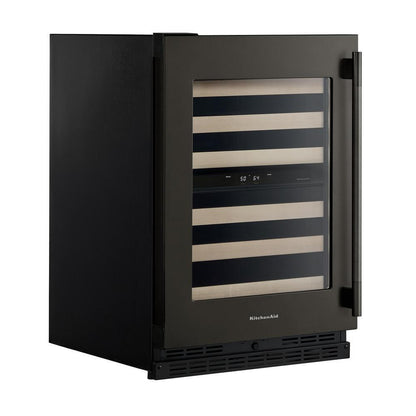 Kitchenaid KUWL524SBE 24" Undercounter Wine Cellar with Full-Extension Wood-Front Racks
