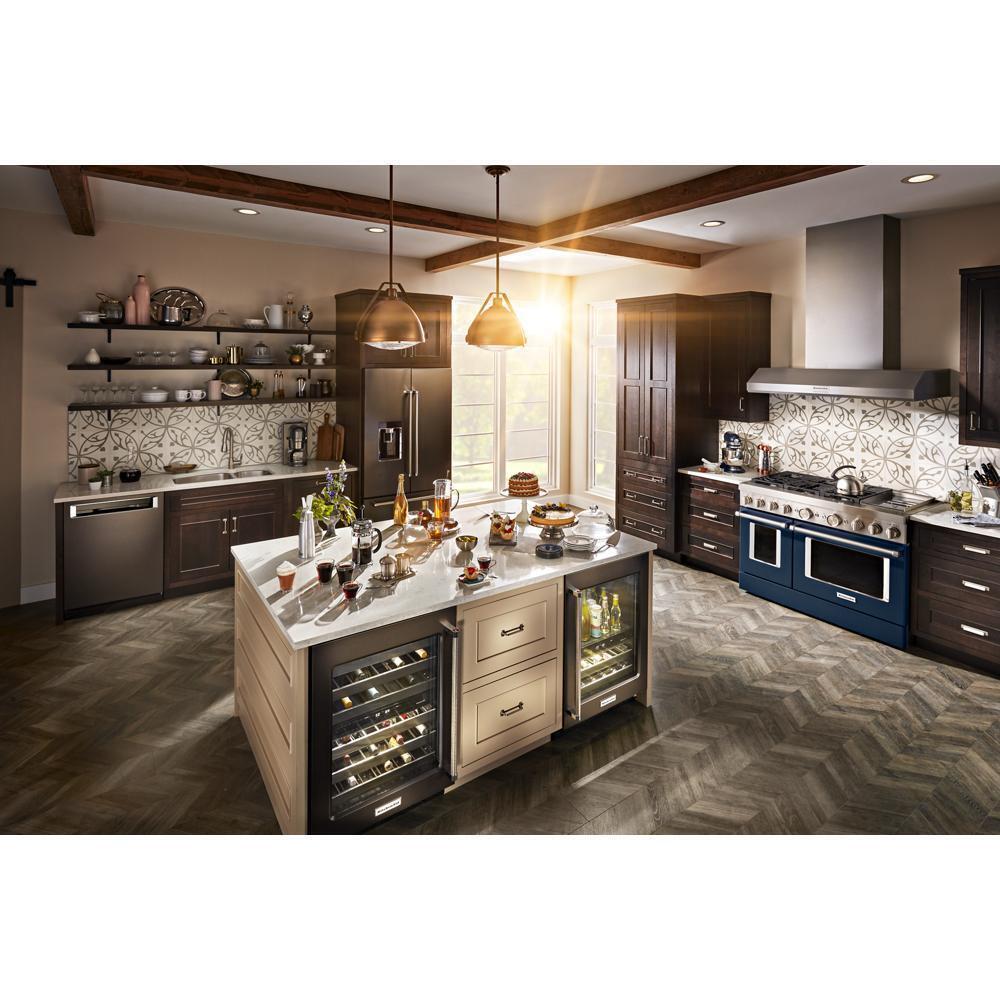Kitchenaid KVWC958KSS 48'' 585 or 1170 CFM Motor Class Commercial-Style Wall-Mount Canopy Range Hood