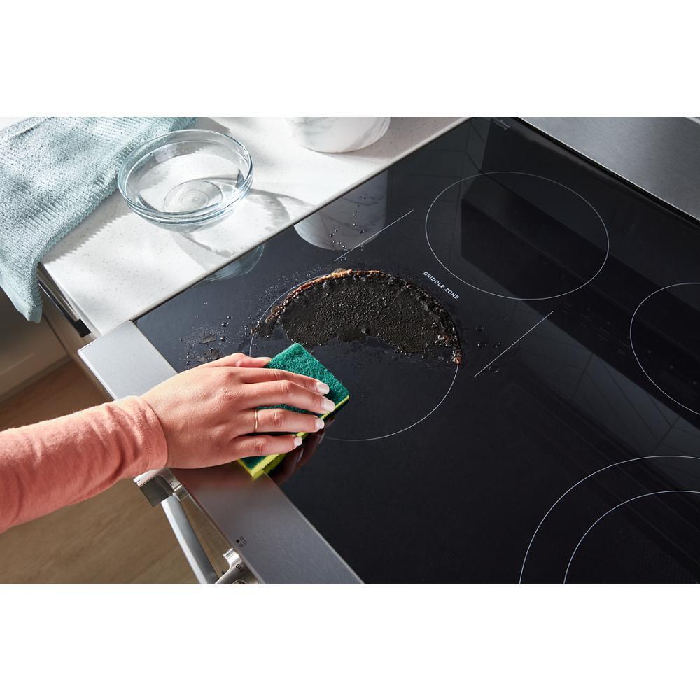 Whirlpool WFES7530RB 30-inch Electric Smart Range with Air Cooking Technology, No Preheat Air Fry, High Speed Preheat Oven, WipeClean™ Coating, and Steam/Self Clean