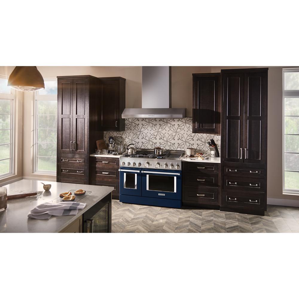 Kitchenaid KVWC958KSS 48'' 585 or 1170 CFM Motor Class Commercial-Style Wall-Mount Canopy Range Hood