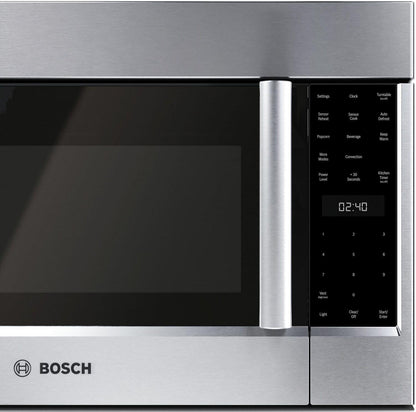 Bosch HMV8054U 800 Series, Over-The-Range Microwave, 30'', Door Hinge: left, Stainless steel