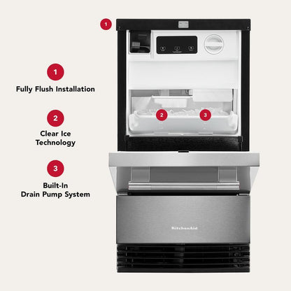 Kitchenaid KUID518SJP 18'' Automatic Ice Maker