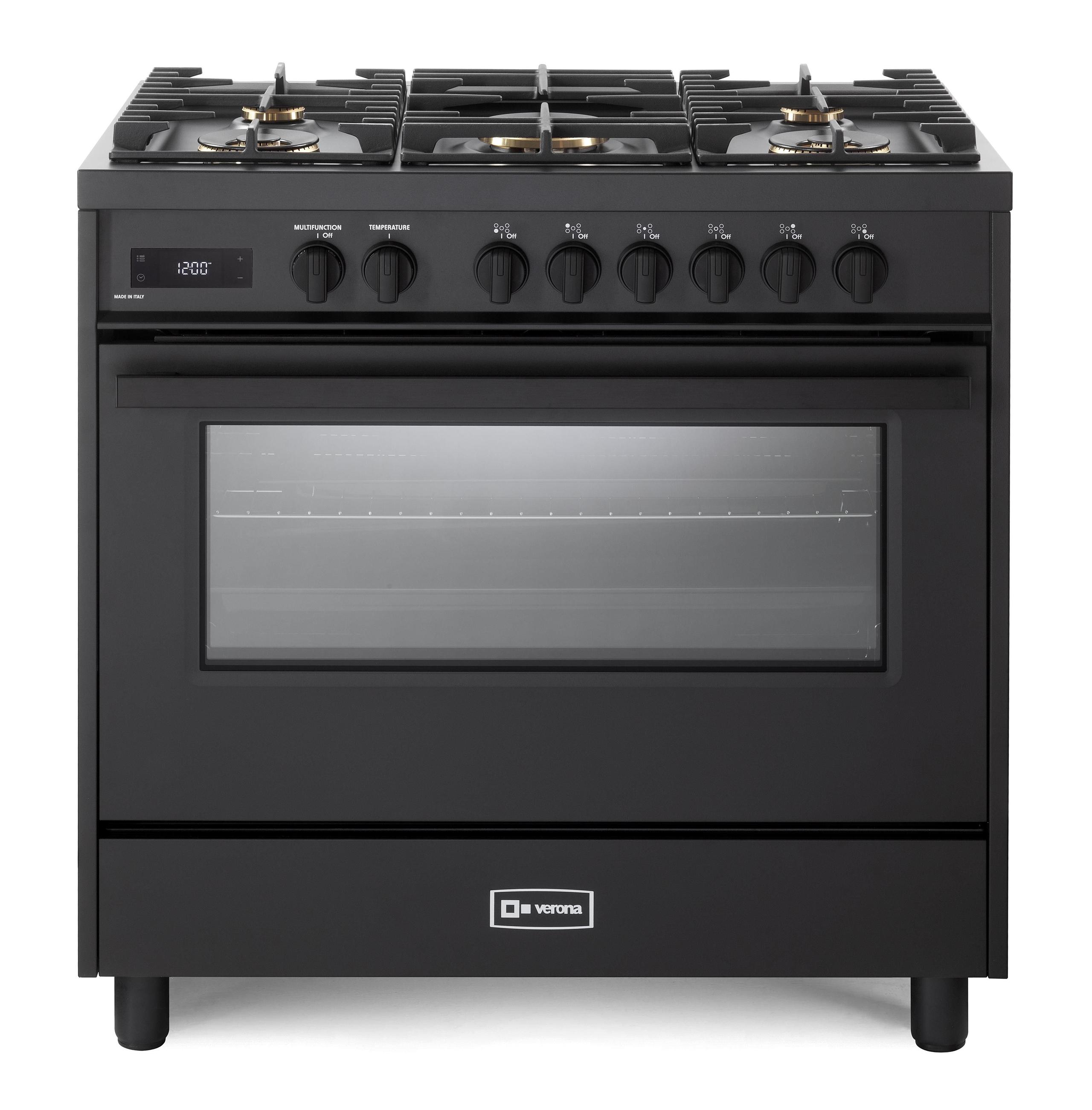 VMFSGE365EE Verona Ult Midnight 36" Dual Fuel Range - Full Black