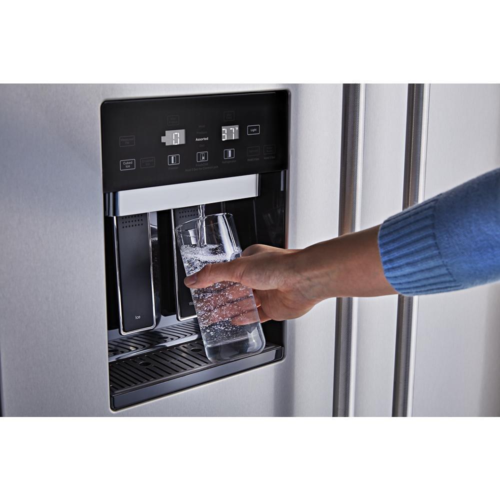 Kitchenaid KBSD702MSS 25.1 Cu. Ft. 42" Built-In Side-by-Side Refrigerator with Ice and Water Dispenser