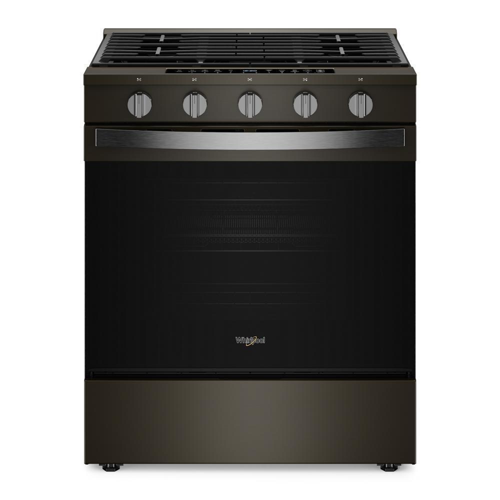 Whirlpool WSGS7530RV 30-inch Smart Slide In Gas Range with Air Cooking Technology, No Preheat Air Fry, Steam/Self Clean and High Speed Preheat