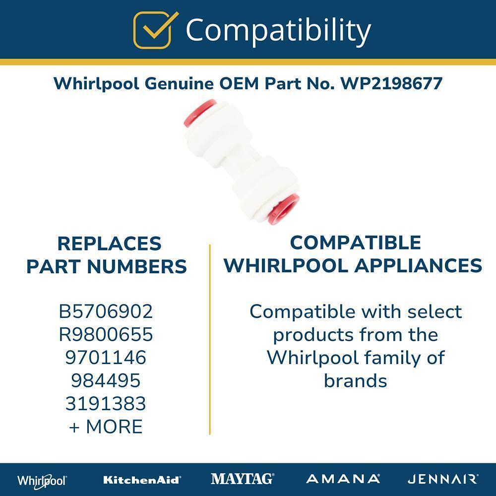 Kitchenaid WP2198677 Whirlpool WP2198677 Genuine OEM Refrigerator Water 1/4 IN PEX Tube Fitting
