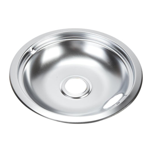 Whirlpool W10196405RW Range Electric/Cooktop 8-IN Round Drip Bowl (Single-Pack) - Chrome for Non-Hinged, 2-Wire Plug Cooking Elements