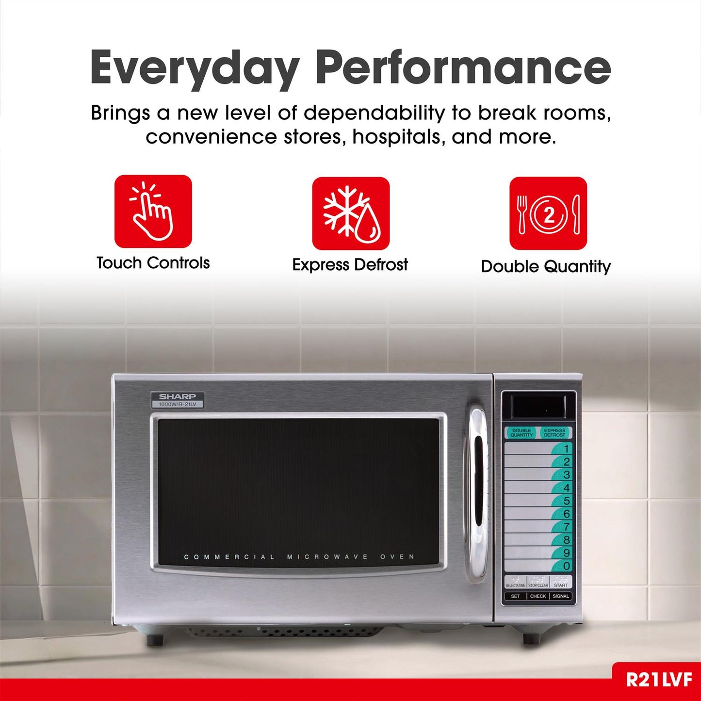 Sharp R21LVF Medium-Duty Commercial Microwave Oven with 1000 Watts