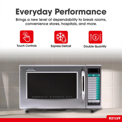 Sharp R21LVF Medium-Duty Commercial Microwave Oven with 1000 Watts