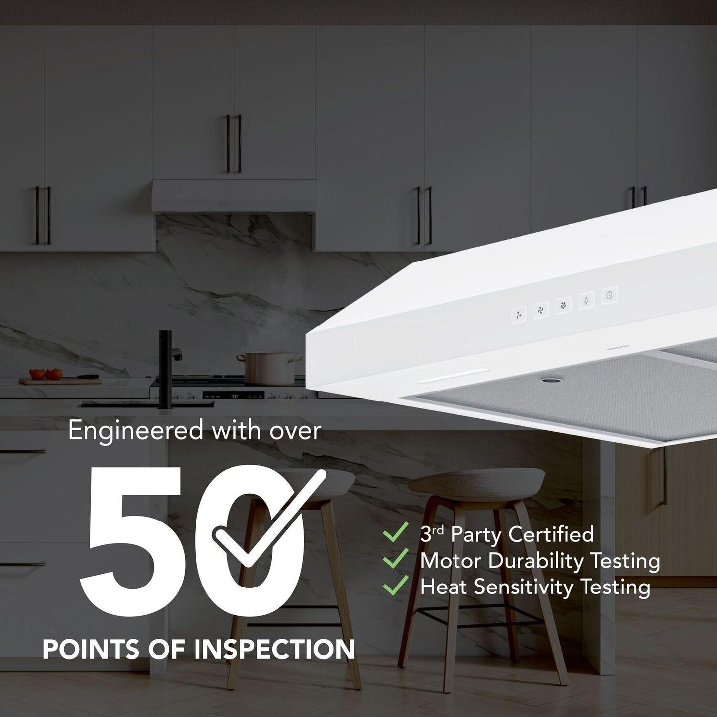 GLA2303WW Broan-NuTone 30-Inch Under Cabinet Range Hood, ENERGY STAR, 350 Max Blower CFM, White