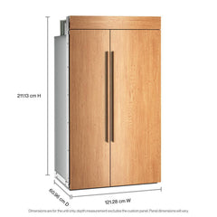 Kitchenaid KBSN748TPA 30 Cu. Ft. 48-Inch Built-In Panel-Ready Side-by-Side Refrigerator with Signature Platinum Interior