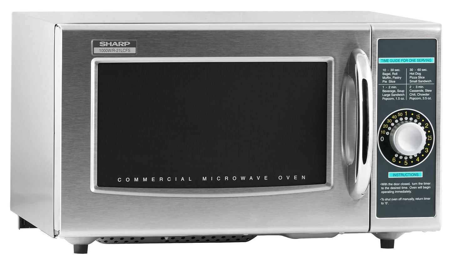 Sharp R21LCFS Medium-Duty Commercial Microwave Oven With 1000 Watts