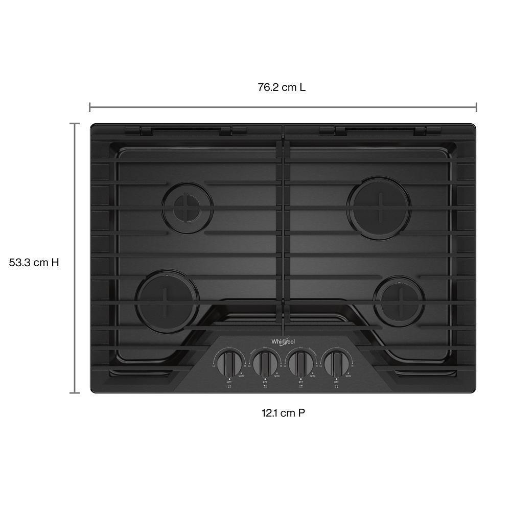 Whirlpool WCGK5030PV 30-inch Gas Cooktop with EZ-2-Lift™ Hinged Cast-Iron Grates