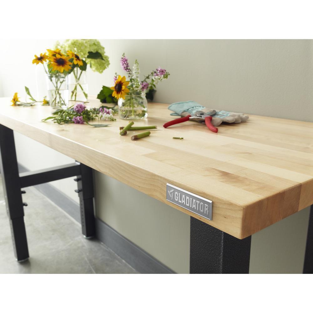 Gladiator GAWB04HWEG 4' Adjustable Height Hardwood Workbench