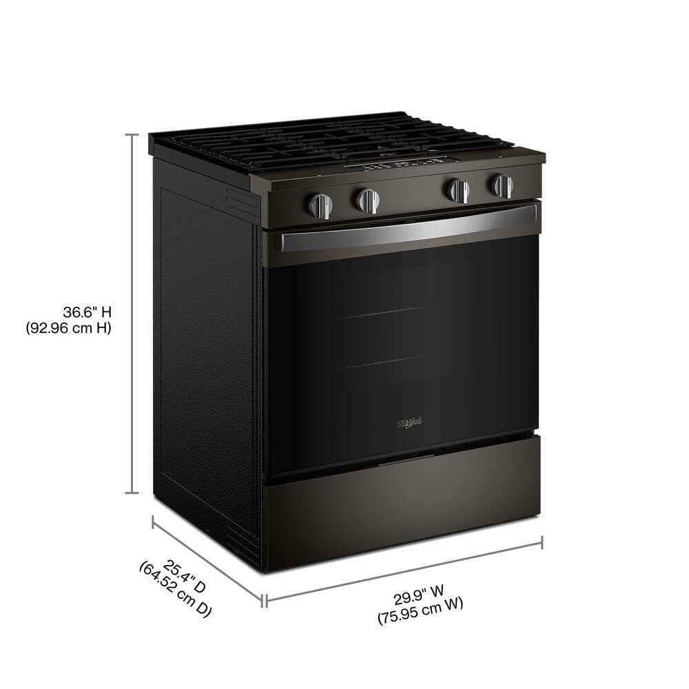 Whirlpool WSGS4530TV 30-inch Gas Smart Range with Air Cooking Technology and Steam Clean
