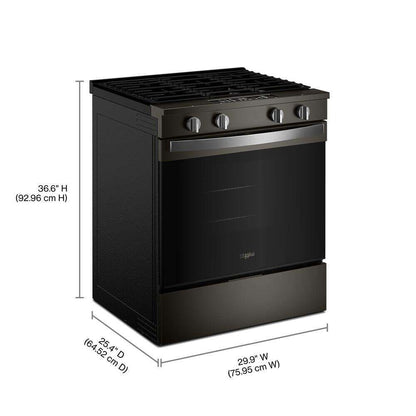 Whirlpool WSGS4530TV 30-inch Gas Smart Range with Air Cooking Technology and Steam Clean
