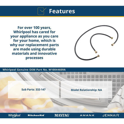Maytag W10044609A 5' Black Steam Dryer Hose Kit