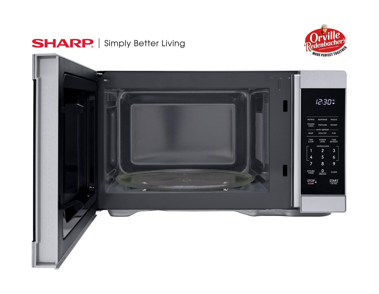 SMC1162KS Sharp 1.1 cu. ft. 1000W Stainless Steel Countertop Microwave Oven