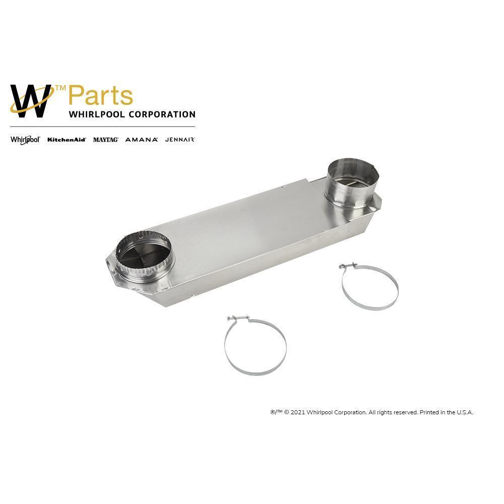 Whirlpool 4396011RP 18"-29" Dryer Telescoping Vent Periscope for 2.5" clearance, with 1 male snap-lock fitting and draw-band collar