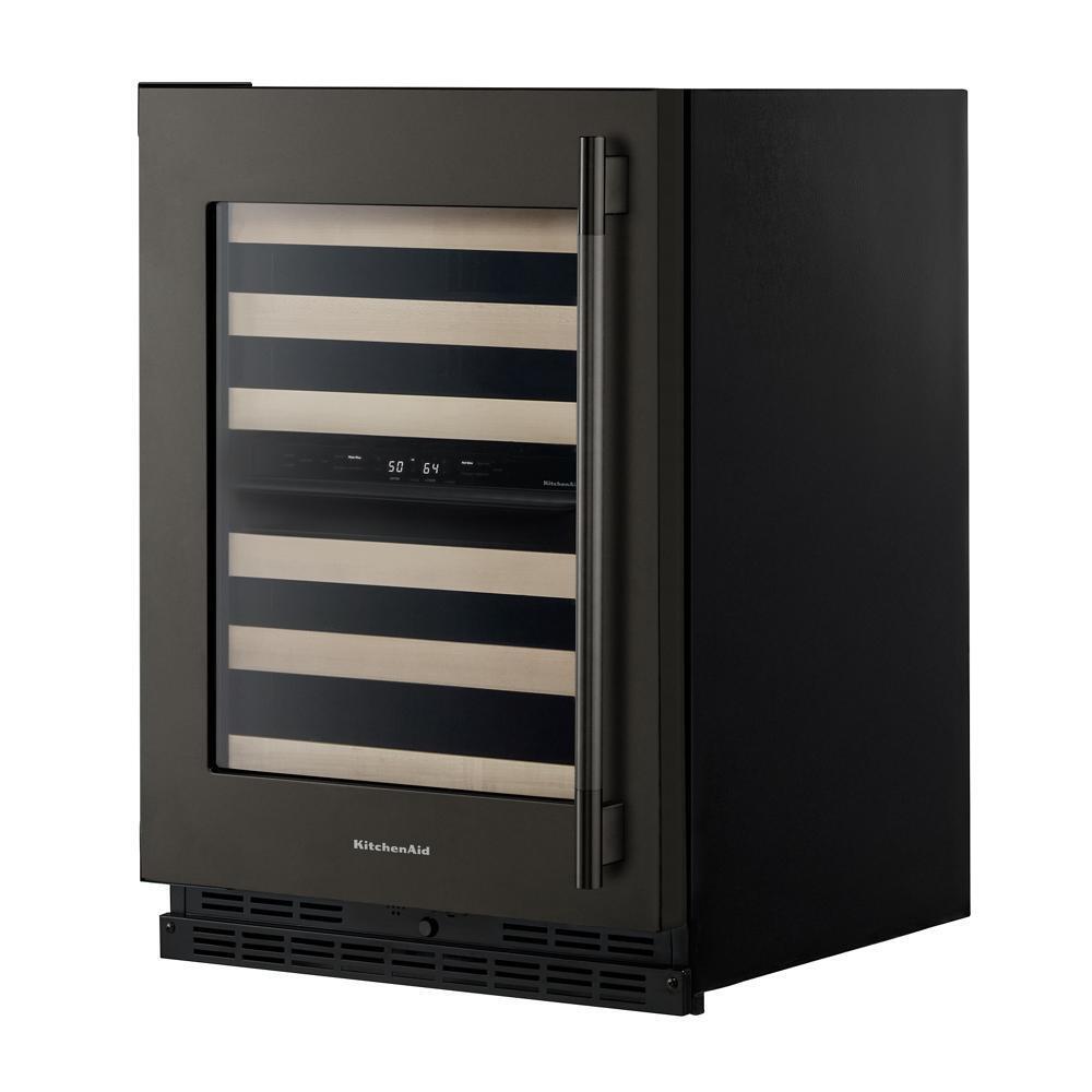 Kitchenaid KUWL524SBE 24" Undercounter Wine Cellar with Full-Extension Wood-Front Racks