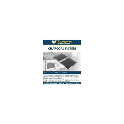 Maytag W10905734 30-IN Range Hood Recirculation Filter Kit - Silver (Includes Two 16 1/2-IN X 11 1/2-IN Charcoal Filters and Four Clips)