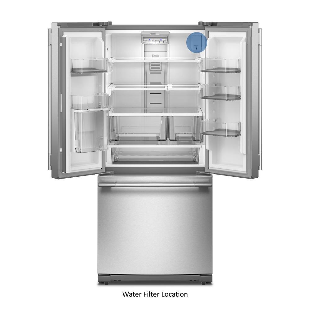 Kitchenaid KRFF330SPS 20 cu. Ft. 30-Inch Width Standard Depth French Door Refrigerator with PrintShield® Finish and Interior Dispense
